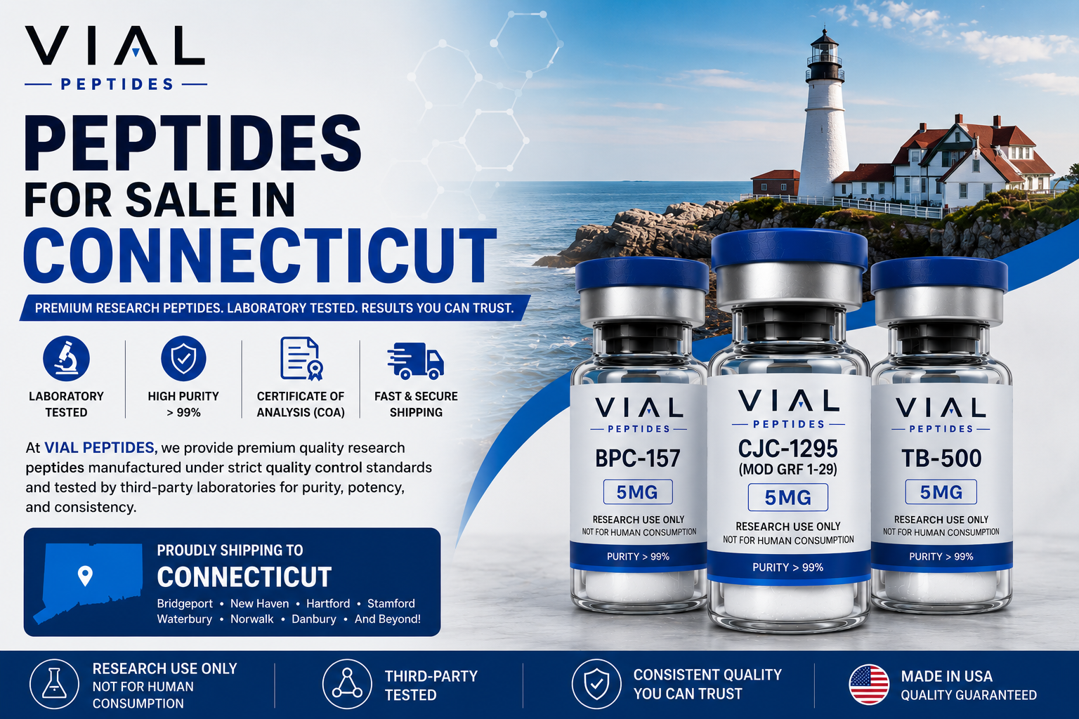 You are currently viewing Peptides for Sale in Connecticut | Premium Research Peptides | VIAL PEPTIDES
