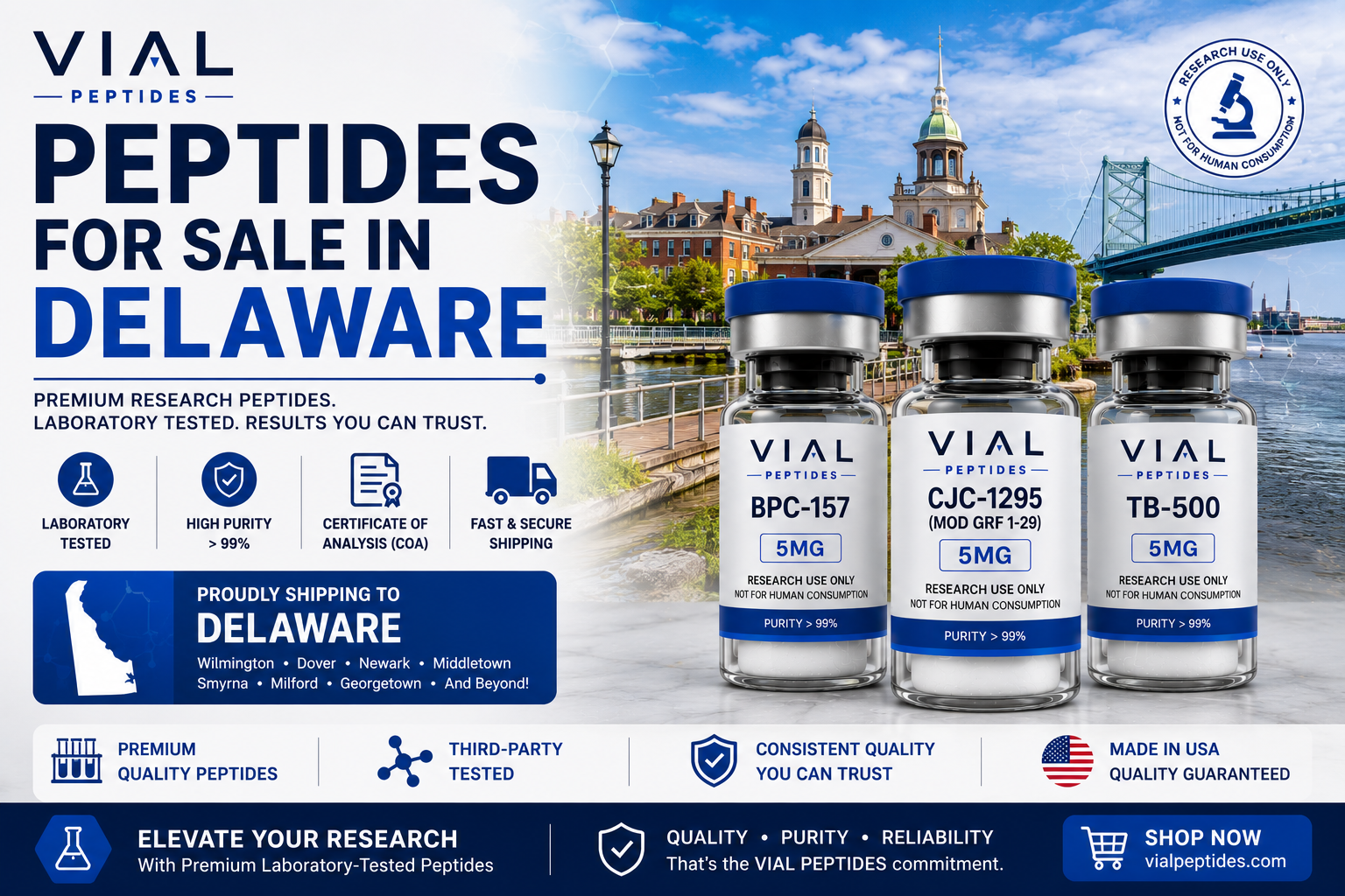 You are currently viewing Peptides for Sale in Delaware | Premium Research Peptides | VIAL PEPTIDES