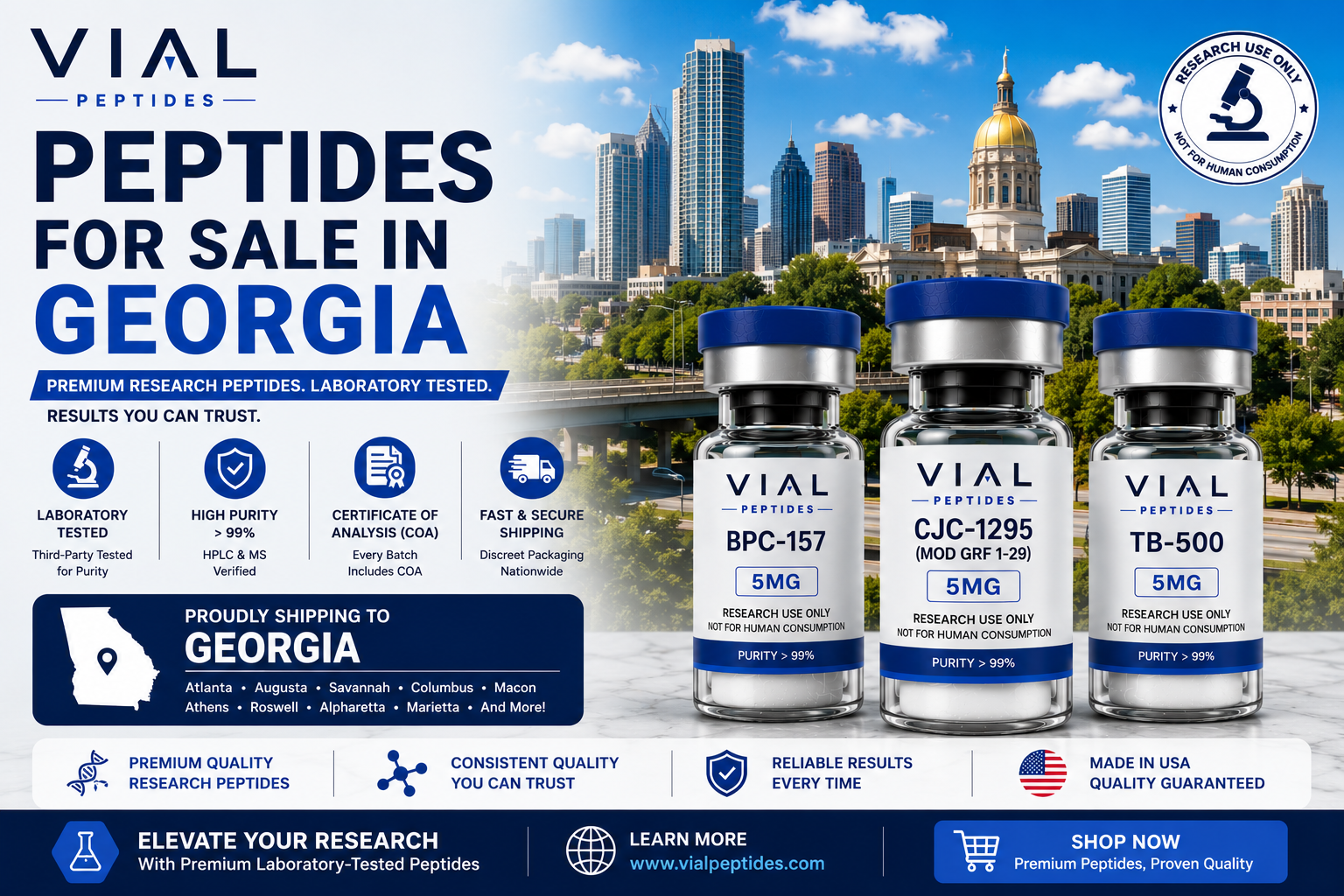 You are currently viewing Research Peptides Georgia | Premium Laboratory-Tested Research Peptides | VIAL PEPTIDES